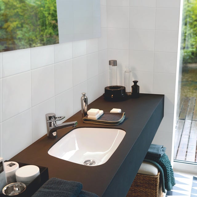 Piastrella da rivestimento interno in gres naturale 20 x 20 cm non rettificato bianco lucido Bpr Sp. 6 mm 1.6 mq