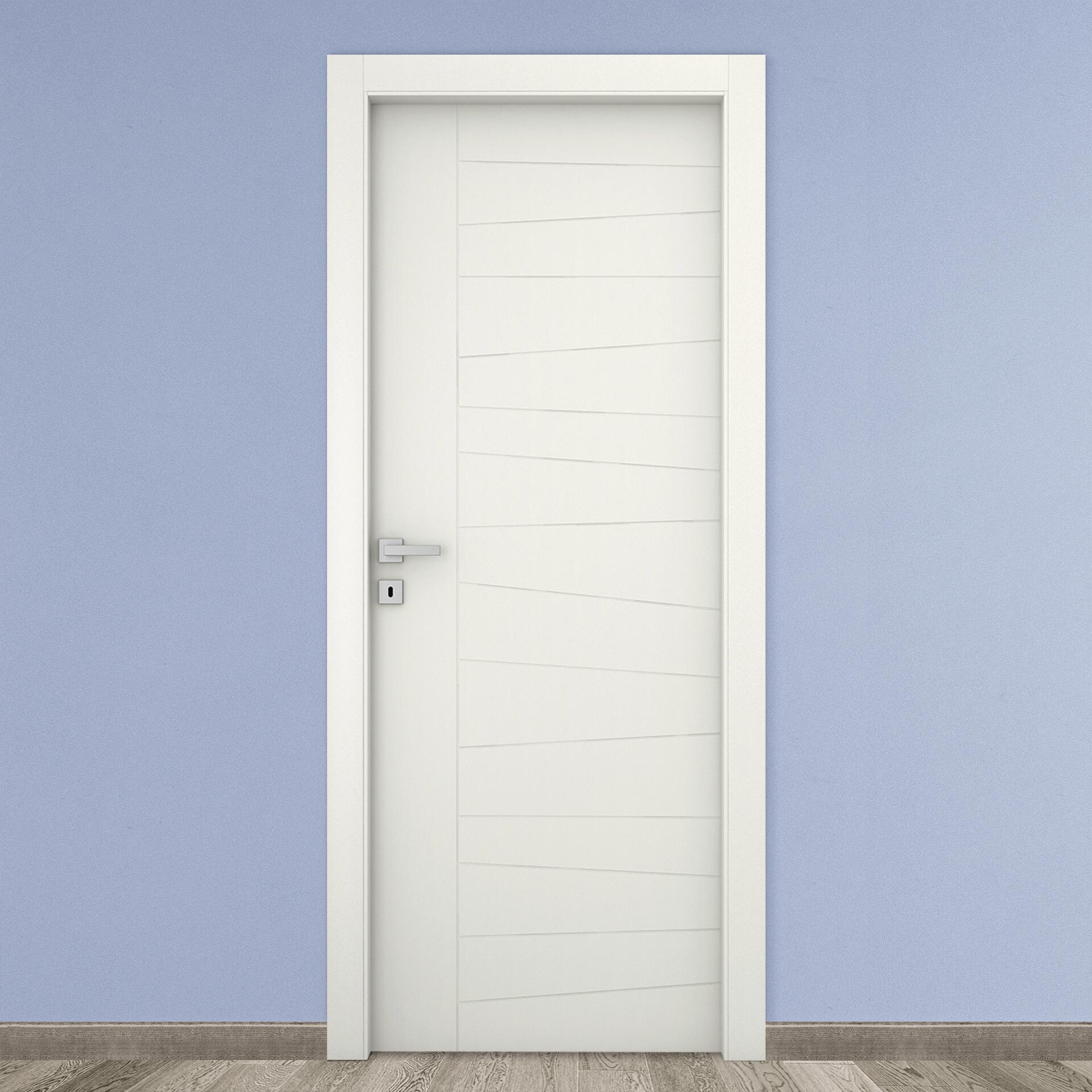 Porta Interna Reversibile Bianca Liscia - 210x80 Cm, Made In Italy Con Telaio Incluso - Foto 4