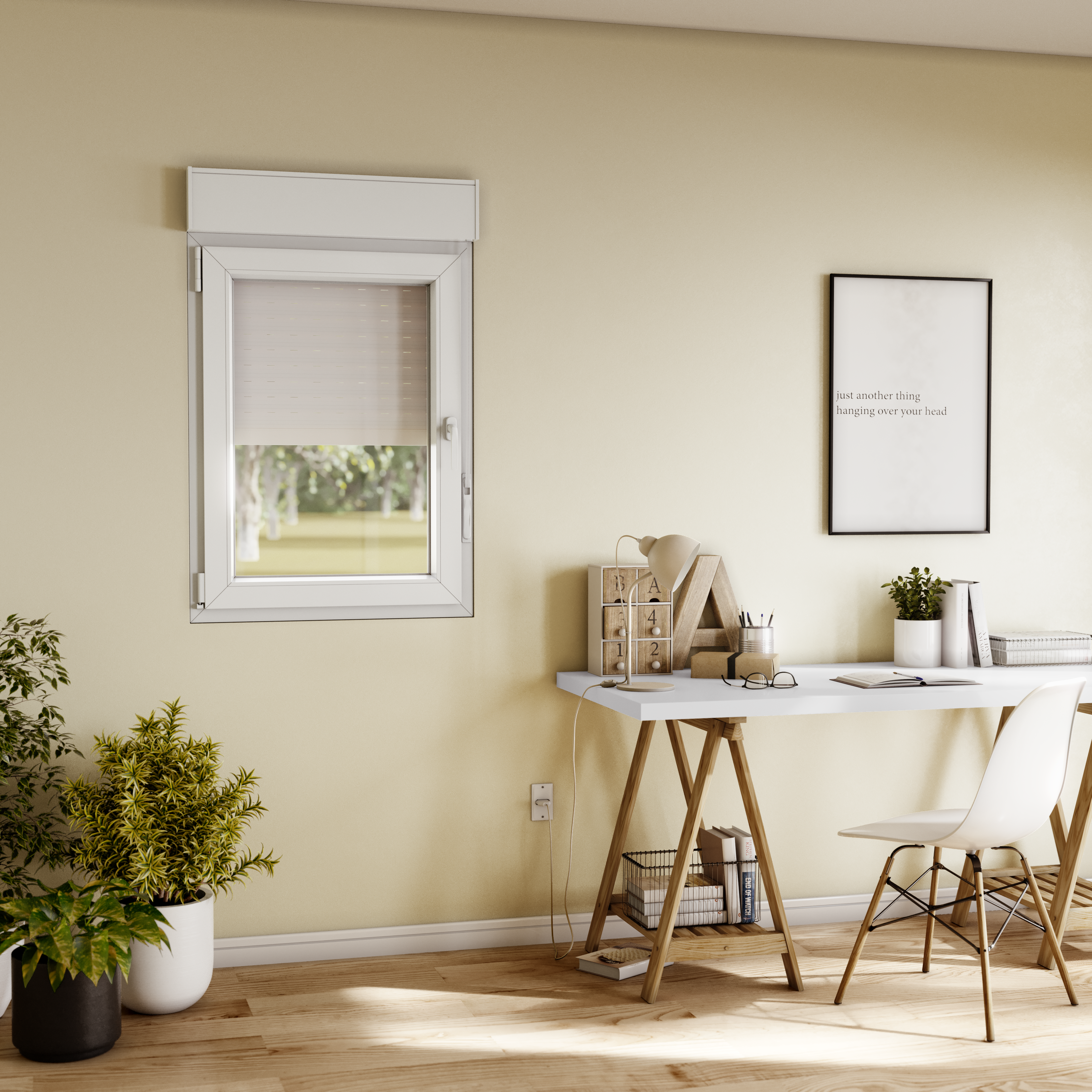 Ventana PVC blanca oscilobatiente con persiana de 75X115 cm - 2