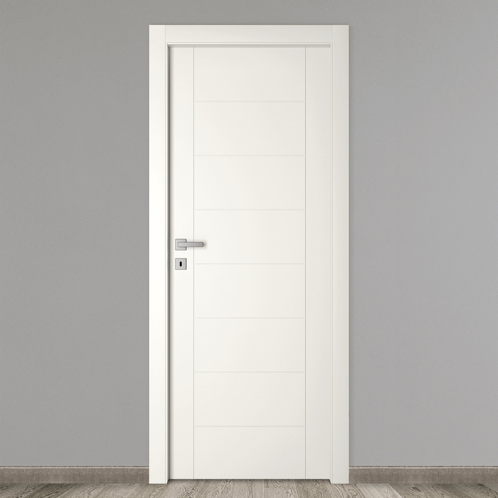 Porta Interna Reversibile Bianca Liscia 210x90 Cm - In Laminato, Made In Italy, Con Telaio - Foto 7