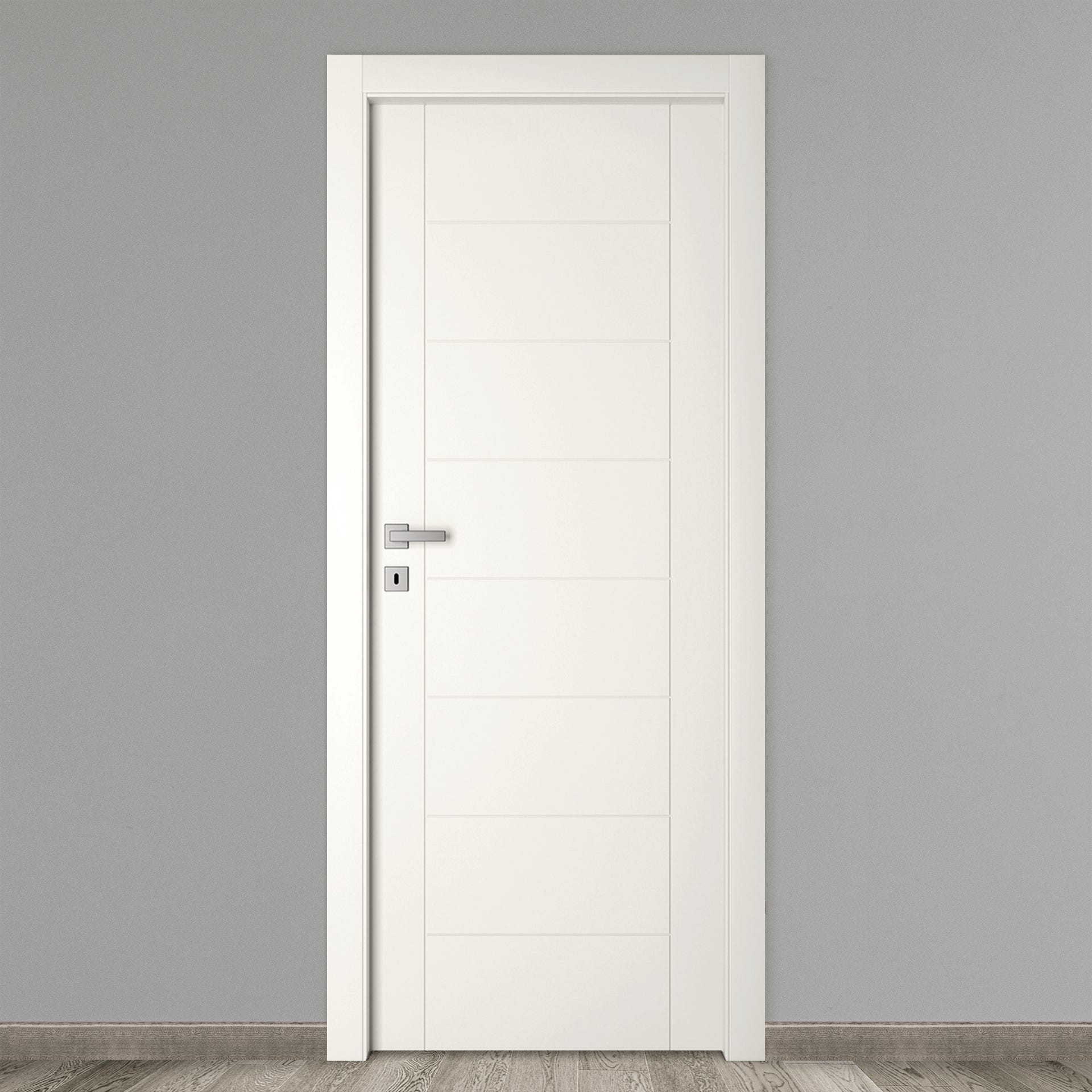 Porta Interna Reversibile Bianca Liscia 210x90 Cm - In Laminato, Made In Italy, Con Telaio - Foto 7