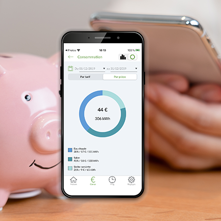 Cozytouch Sauter visualisation de la consommation