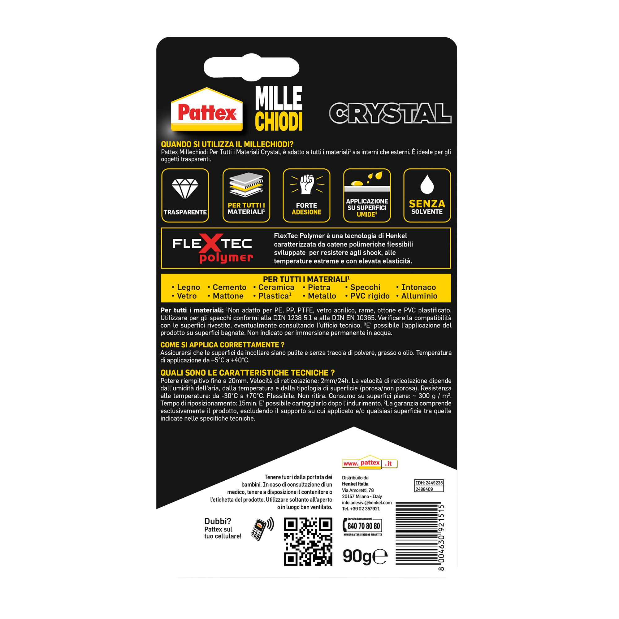 Colla per fissare PATTEX MilleChiodi Crystal trasparente 0.09 kg - 7