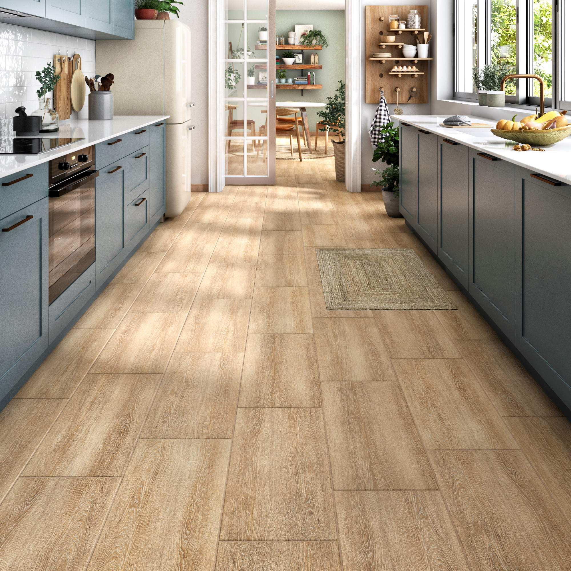 Piastrella da pavimento e rivestimento interno 30.5 x 61.3 cm Sp. 7.4 mm Cabano Natural in gres porcellanato smaltato marrone opaco traffico intenso (pei 4/5) R9 1.5 mq - 3