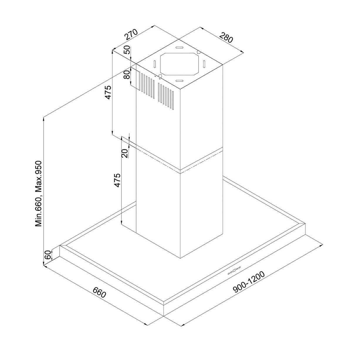 Cappa ad isola 4110 SILVERLINE argento L 90 cm - 7