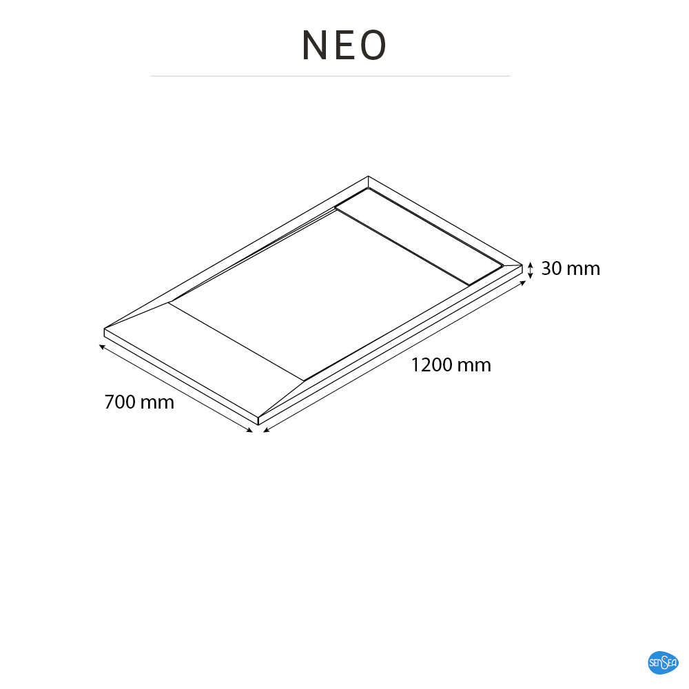 Base de duche SENSEA NEO CARGA MINERAL BRANCA 120X70CM - 9