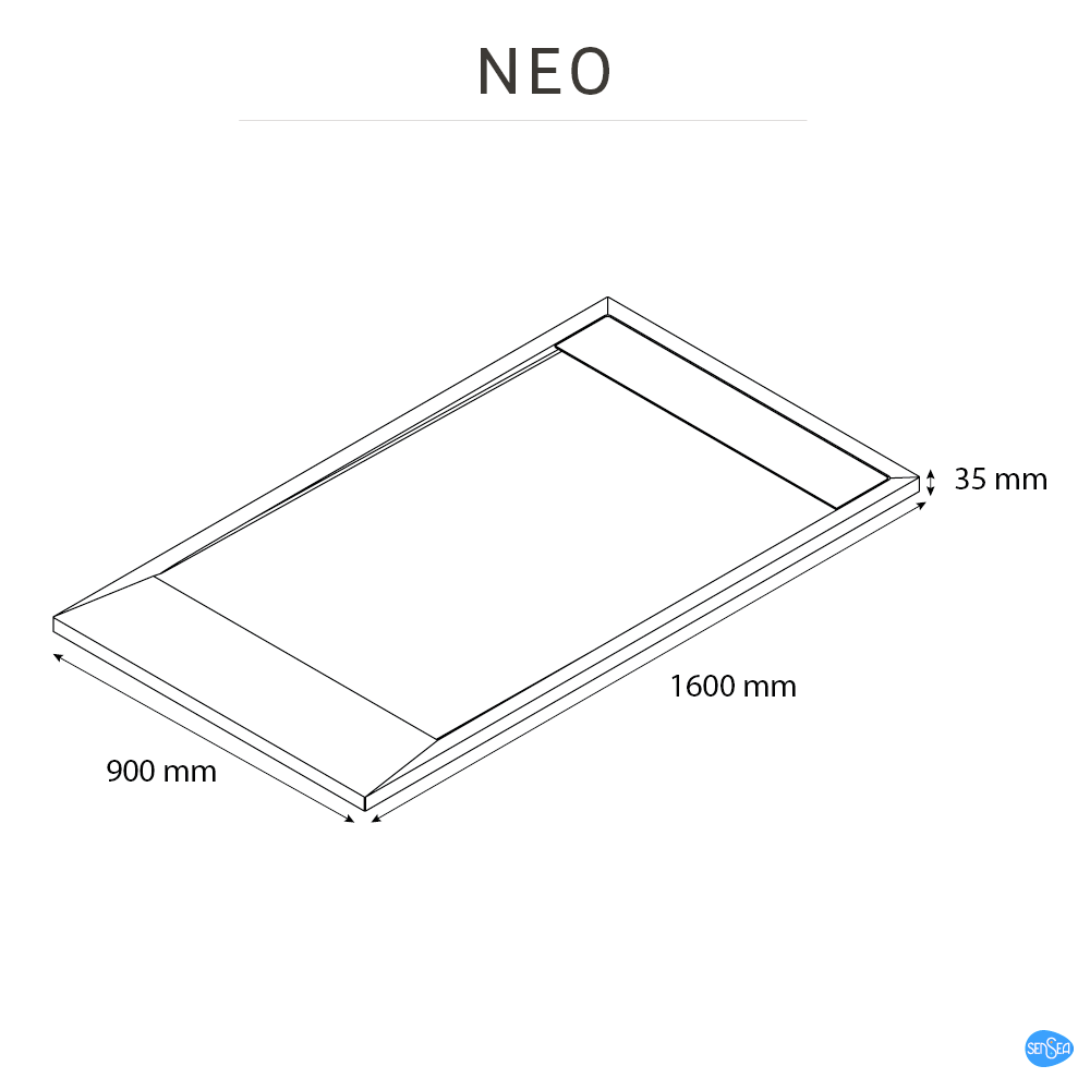 Receveur de douche résine blanc L.160 x l.90 Neo - 5