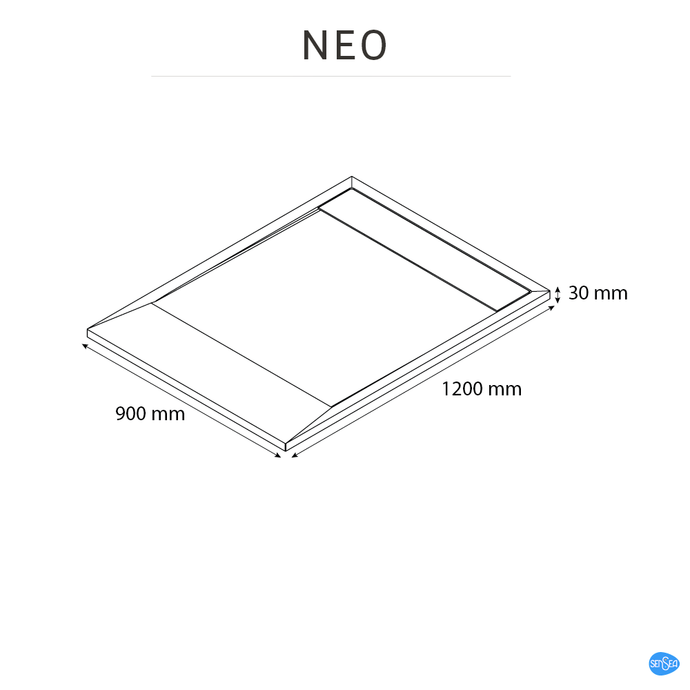 Receveur de douche résine blanc L.120 x l.90 Neo - 6