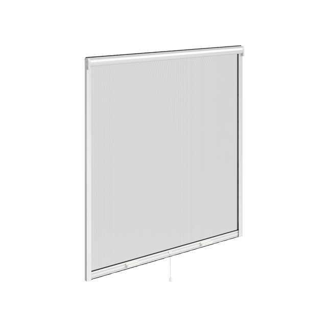 Mosquitera enrollable vertical 140x140cm aluminio recortable blanco para ventana tela fibra de vidrio negra Isoxa
