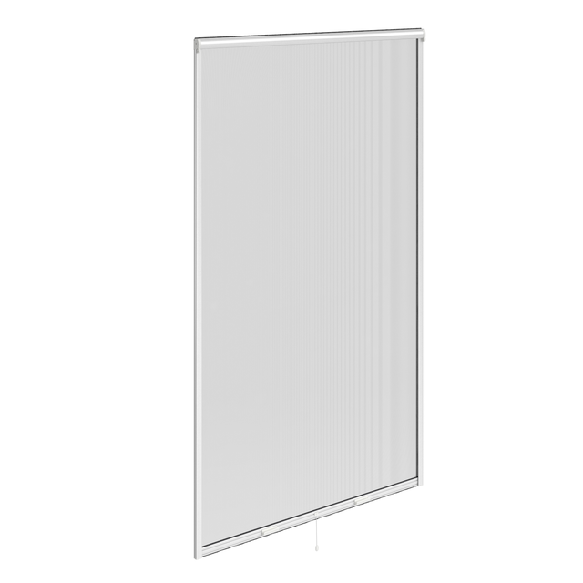 Mosquitera enrollable vertical 140x230cm aluminio recortable blanco para puerta tela fibra de vidrio negra Isoxa