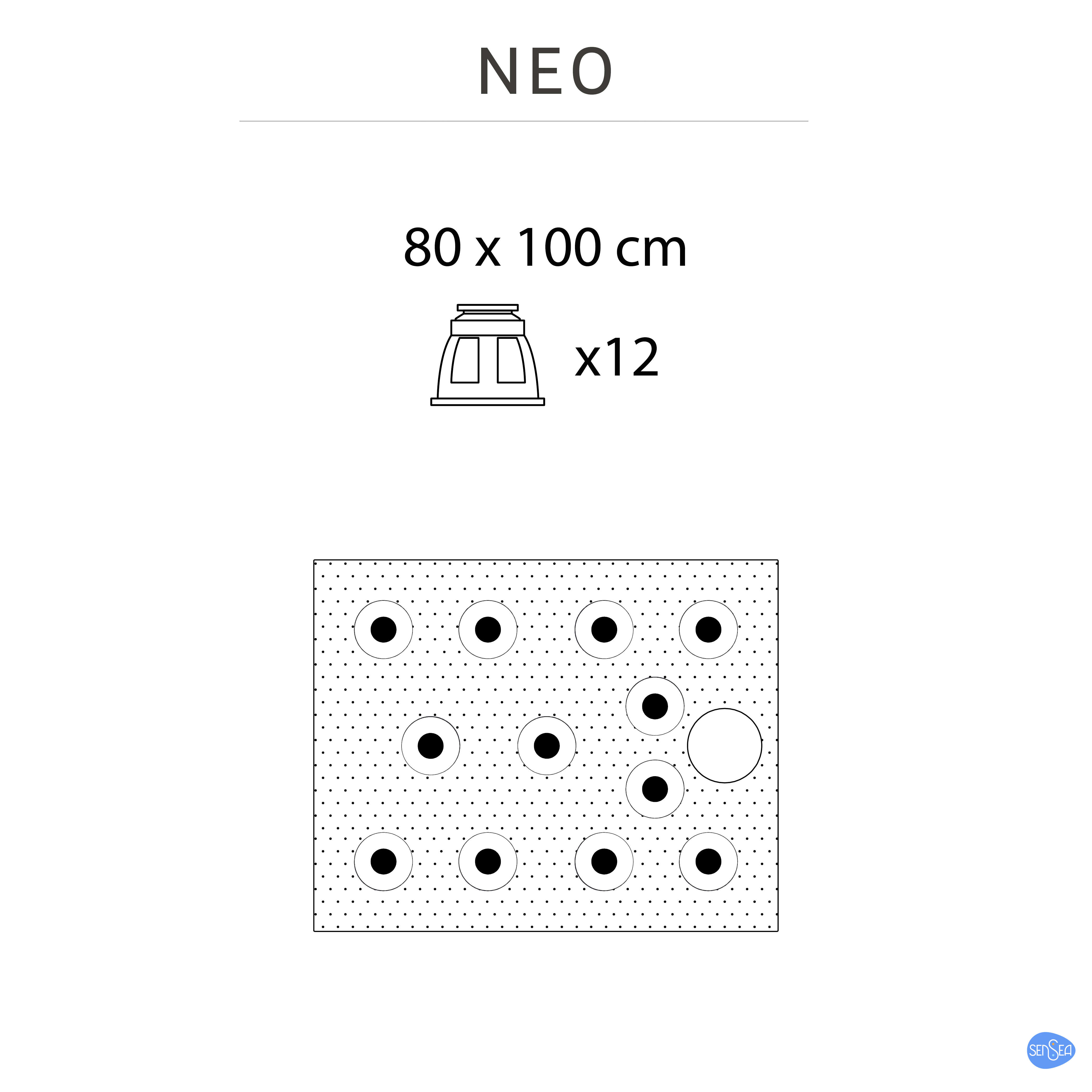 Base de duche NEO CARGA MINERAL BRANCA 100X80CM - 7