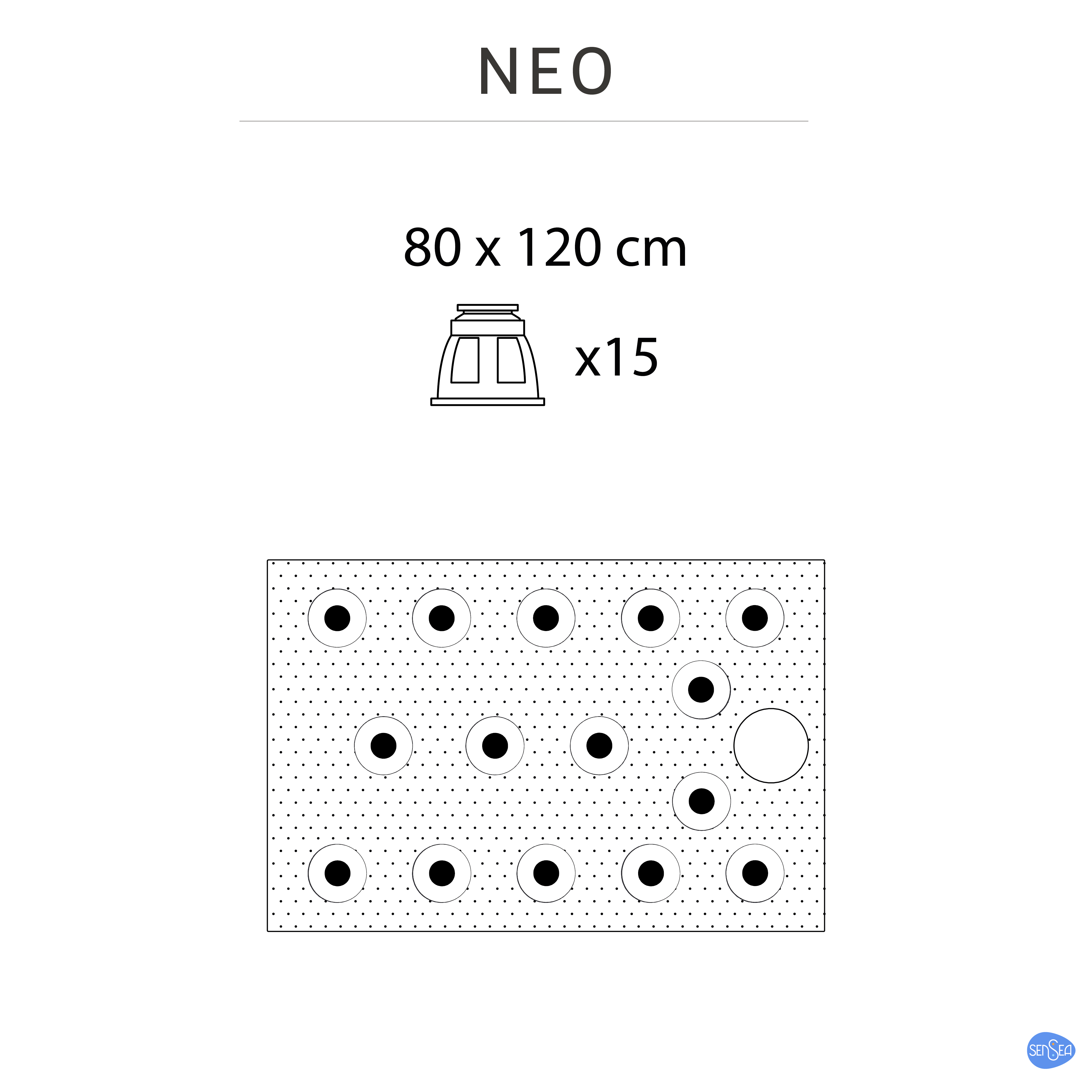Base de duche SENSEA NEO CARGA MINERAL PRETA 120X80CM - 11