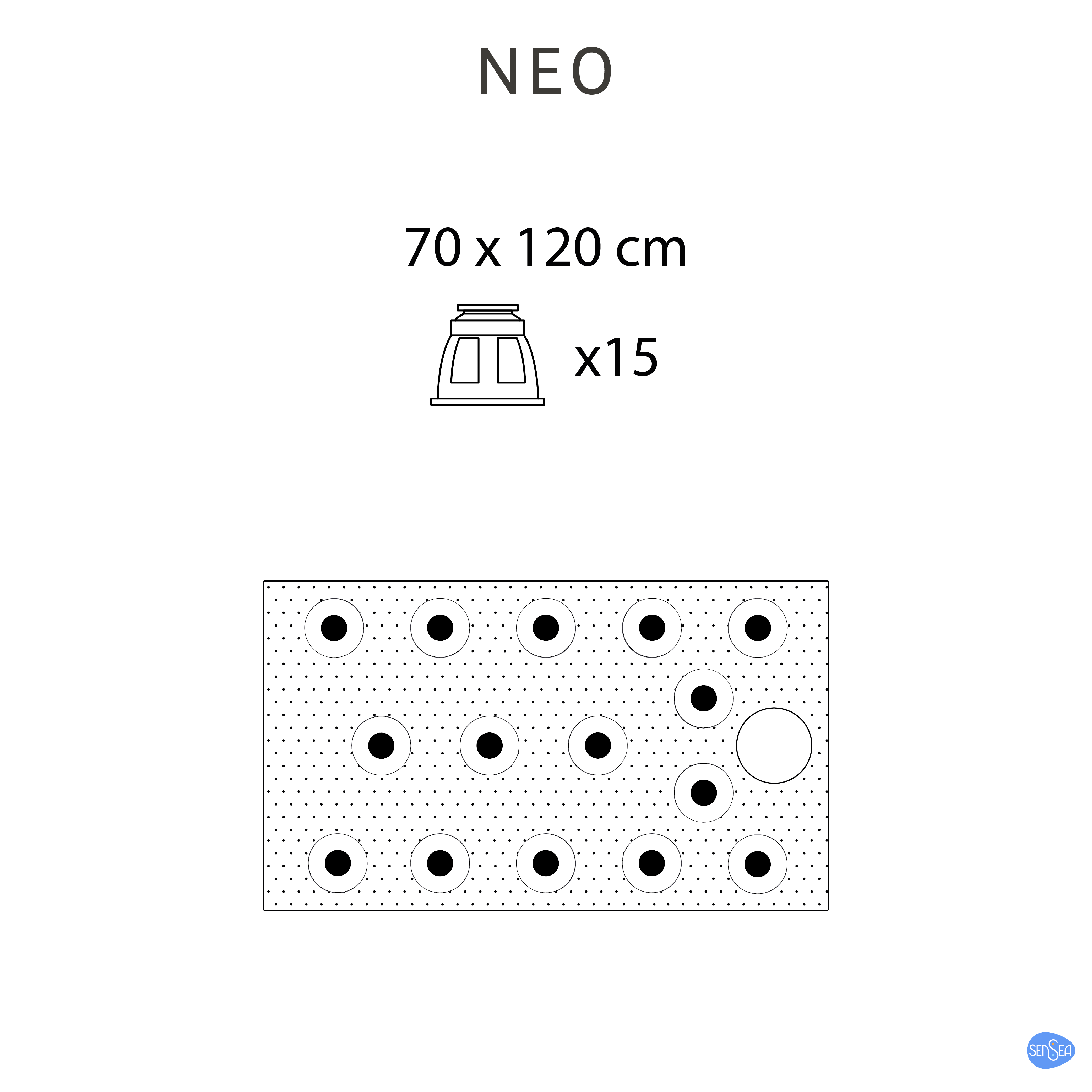Base de duche SENSEA NEO CARGA MINERAL BRANCA 120X70CM - 8