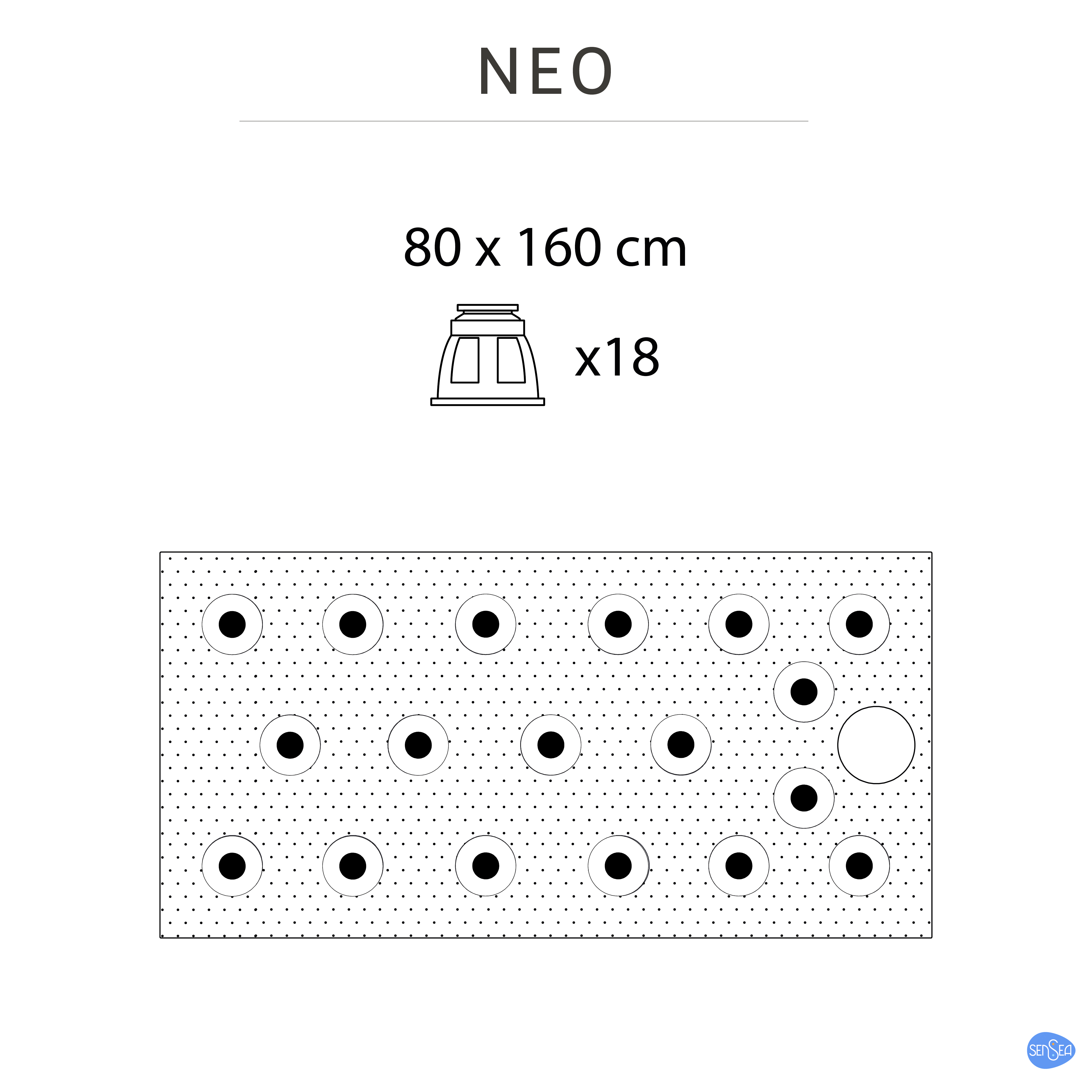 Base de duche SENSEA NEO CARGA MINERAL BRANCA 160X80 CM - 11