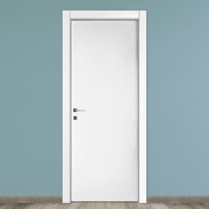 Porta A Filo Muro Battente Reversibile Bianca Verniciabile + Telaio - 700x2100 Mm Ermetika - Foto 2