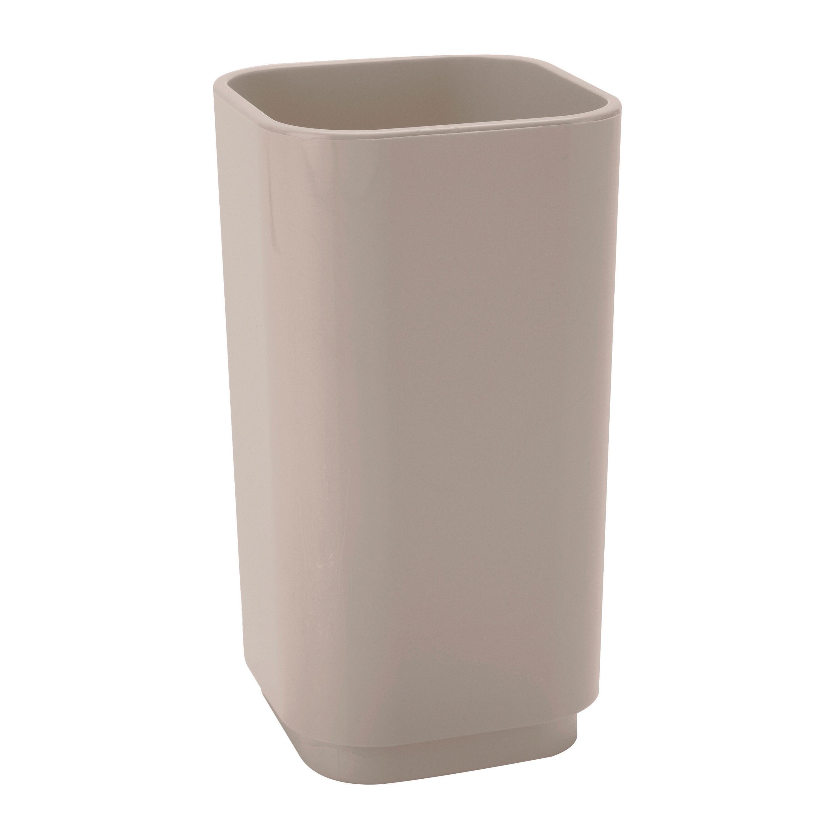 Bicchiere da bagno porta spazzolini Square portaspazzolini  beige  L 6.5 x H 12.2 in resina beige - 2