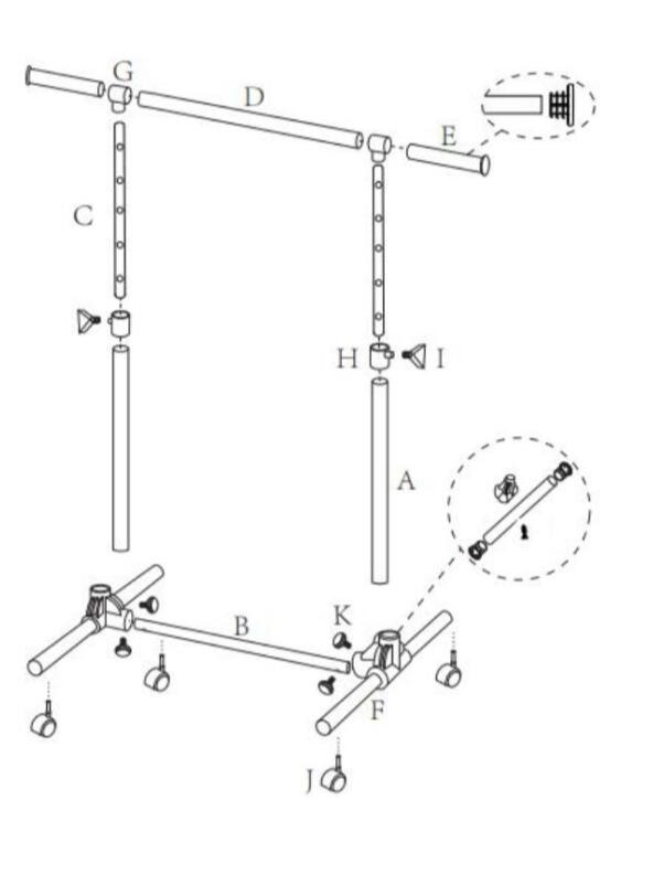 Portant SPACEO Milo noir / gris H.159 x P.51 cm - 10