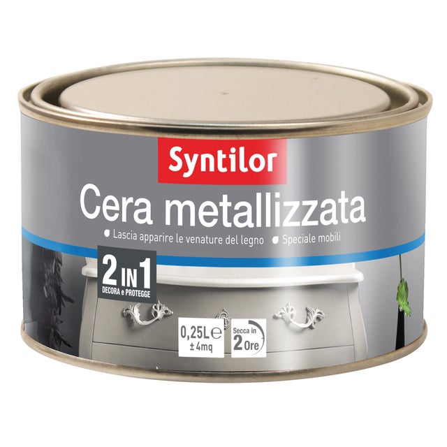 Cera decorativa per legno da interno SYNTILOR metalizzata bianco