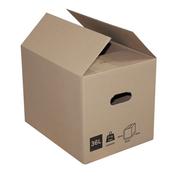 Carton de déménagement 36 l, l.40 cm x H.30 cm x p.30 cm
