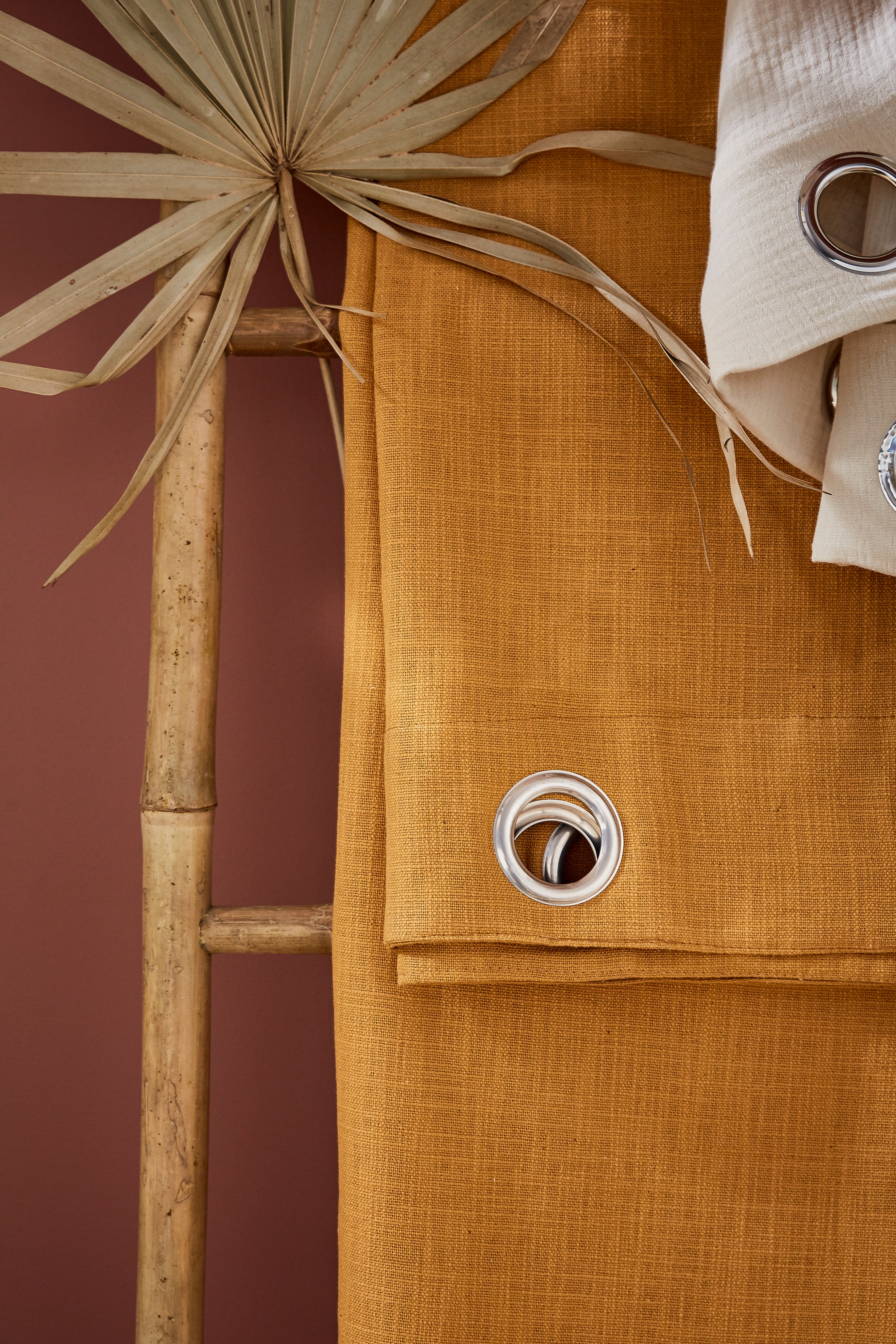 Rideau tamisant, Joey coton, ocre H.250 x l.140 cm - 3