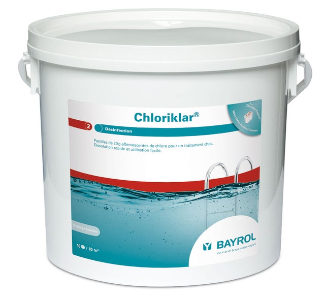 Chlore choc piscine BAYROL Chloriklar, pastille 20g, 5 kg
