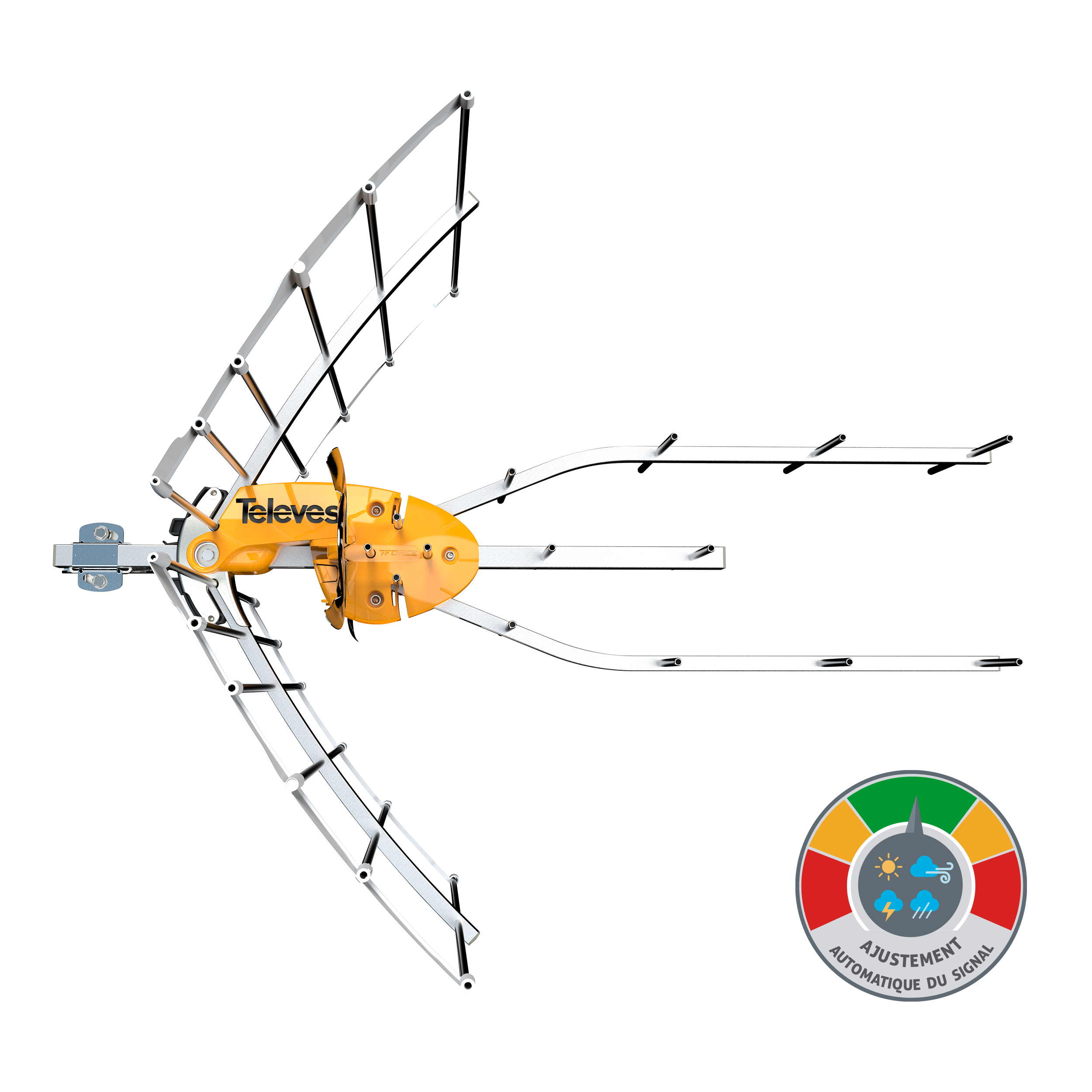Antenne TV extérieure amplificateur intégré Ellipse TELEVÉS 40 dB - 2