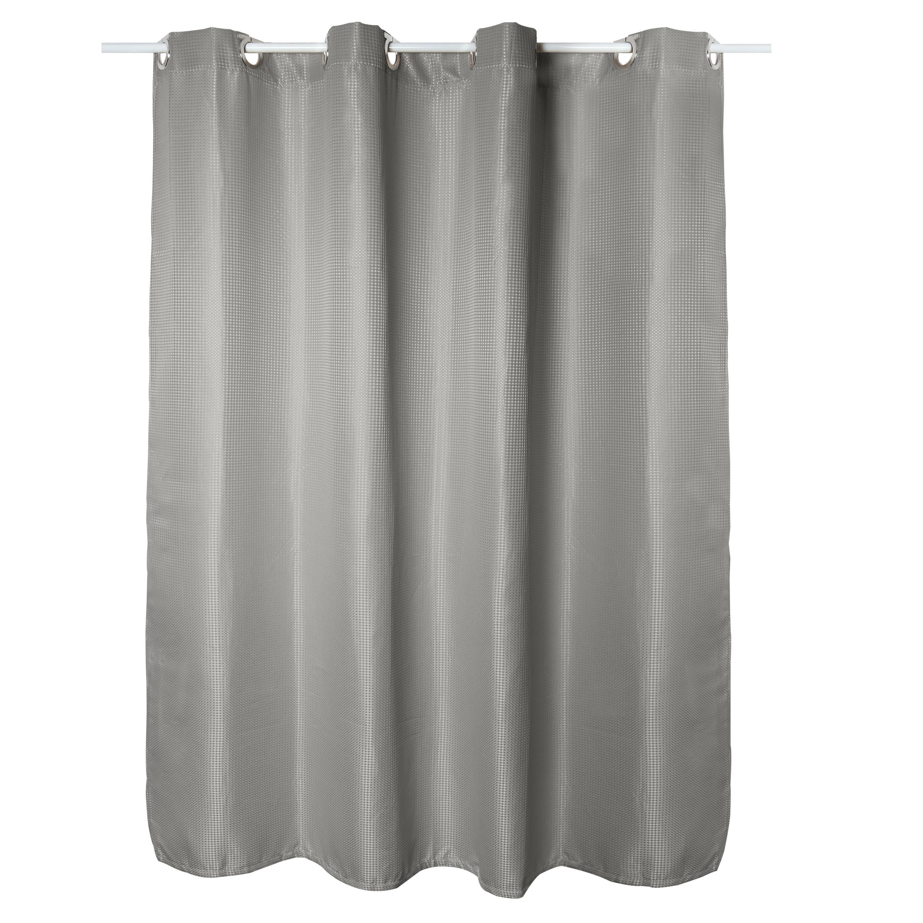 Cortina de baño maya gris poliéster 180x200 cm