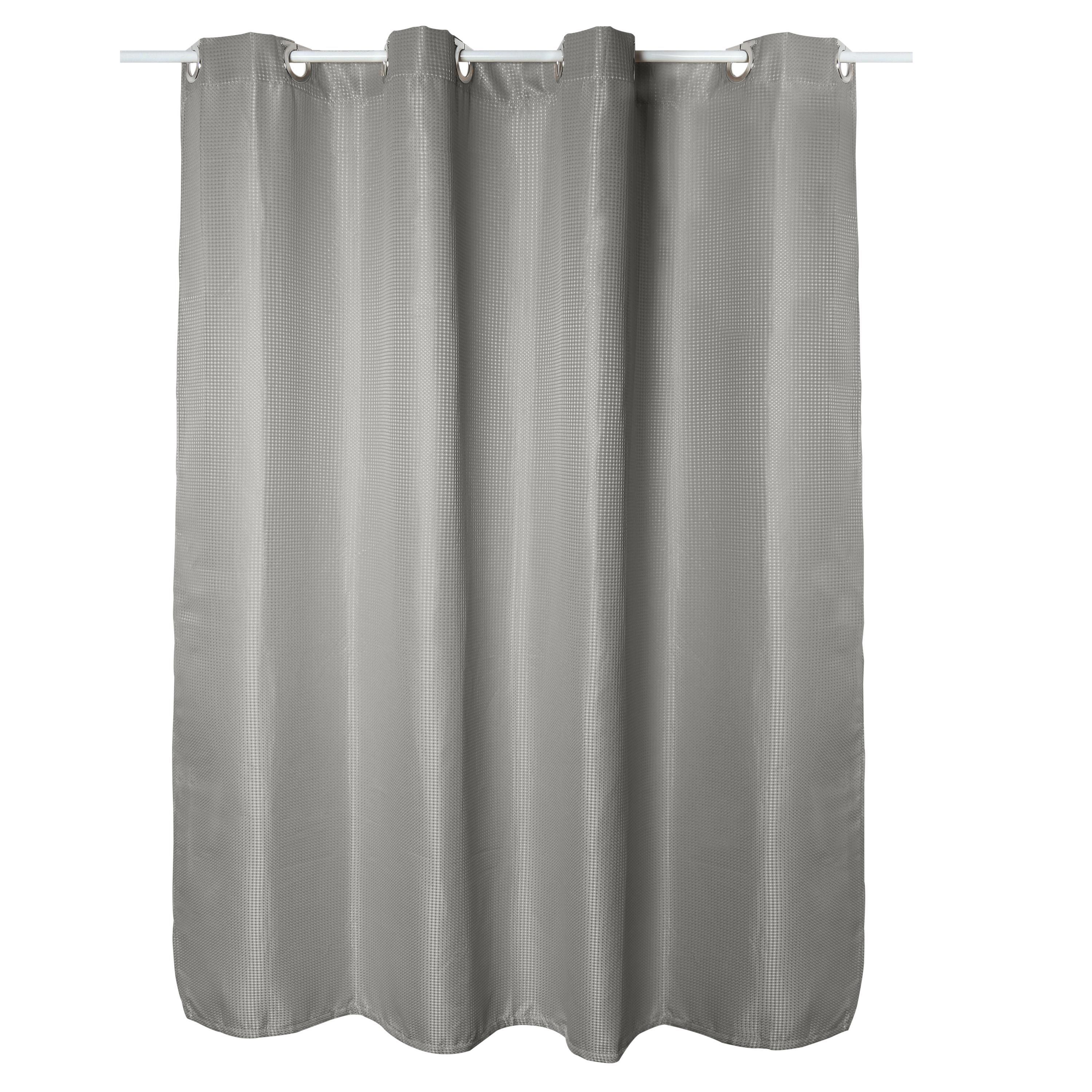 Cortina de baño maya gris poliéster 180x200 cm