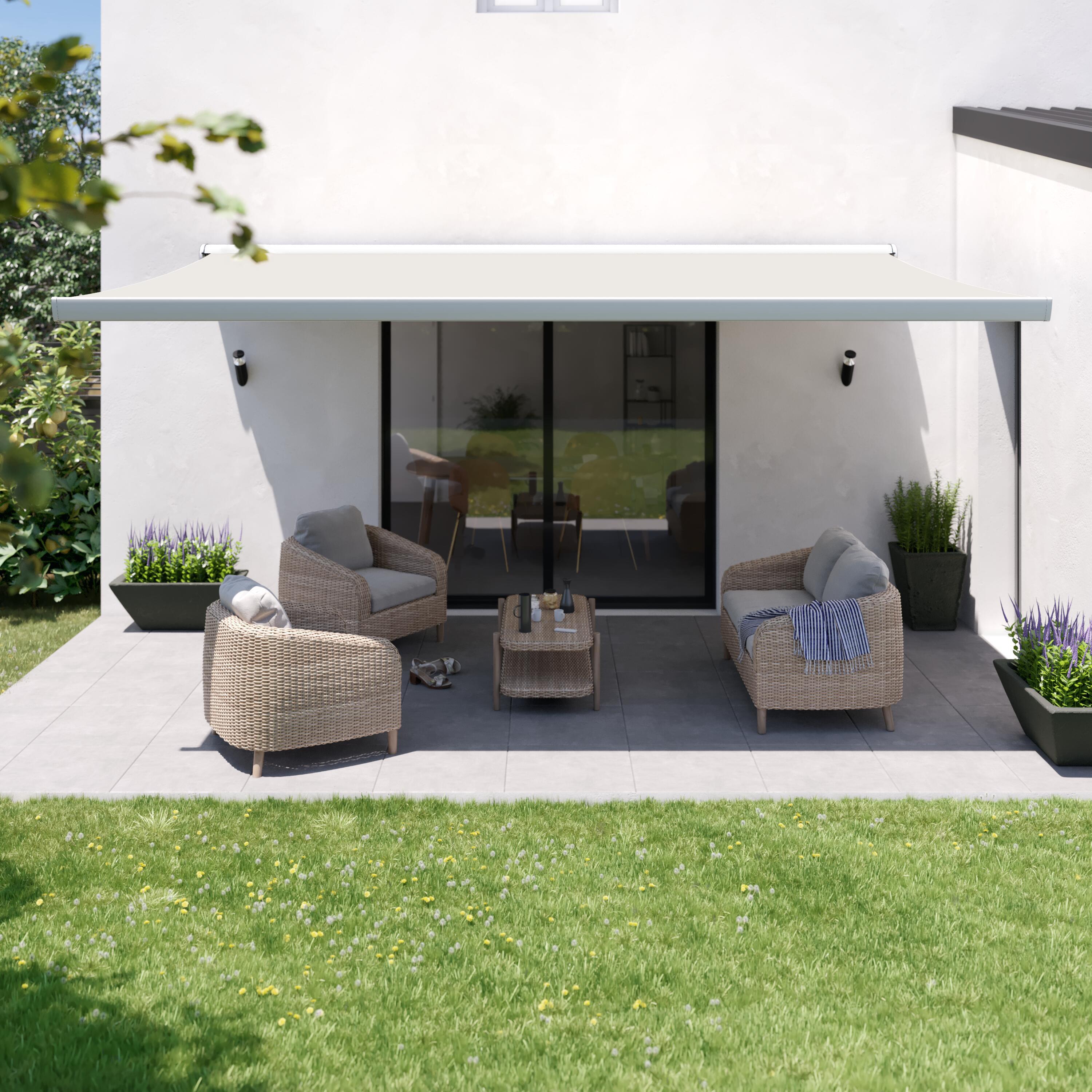 Tenda da sole a bracci estensibili per terrazza, L 3.95 x 3 m, motorizzato, in poliestere, NATERIAL Zefir - 3