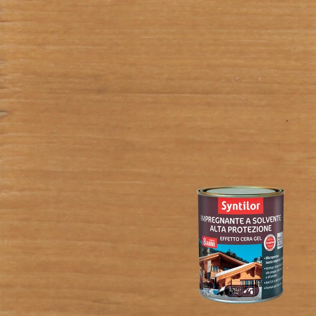Impregnante per legno da esterno a con solvente SYNTILOR Alta Protezione incolore opaco 2.5 lt, 8 anni di protezione.