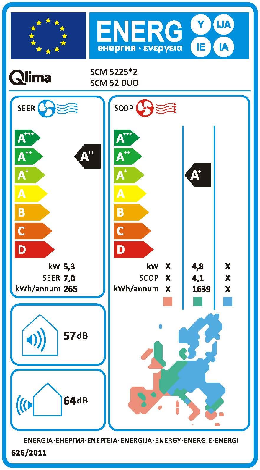 Unité extérieure de climatiseur QLIMA Scm 52, 5.3 kW - 4