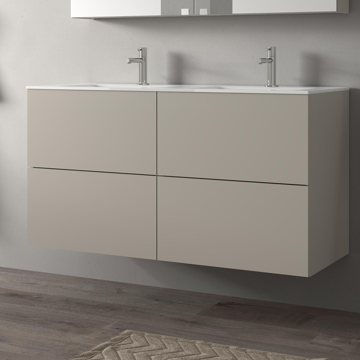 Mobile da bagno sospeso sotto lavabo L 120 x H 64 x P 48 cm grigio opaco SENSEA Neo - 4