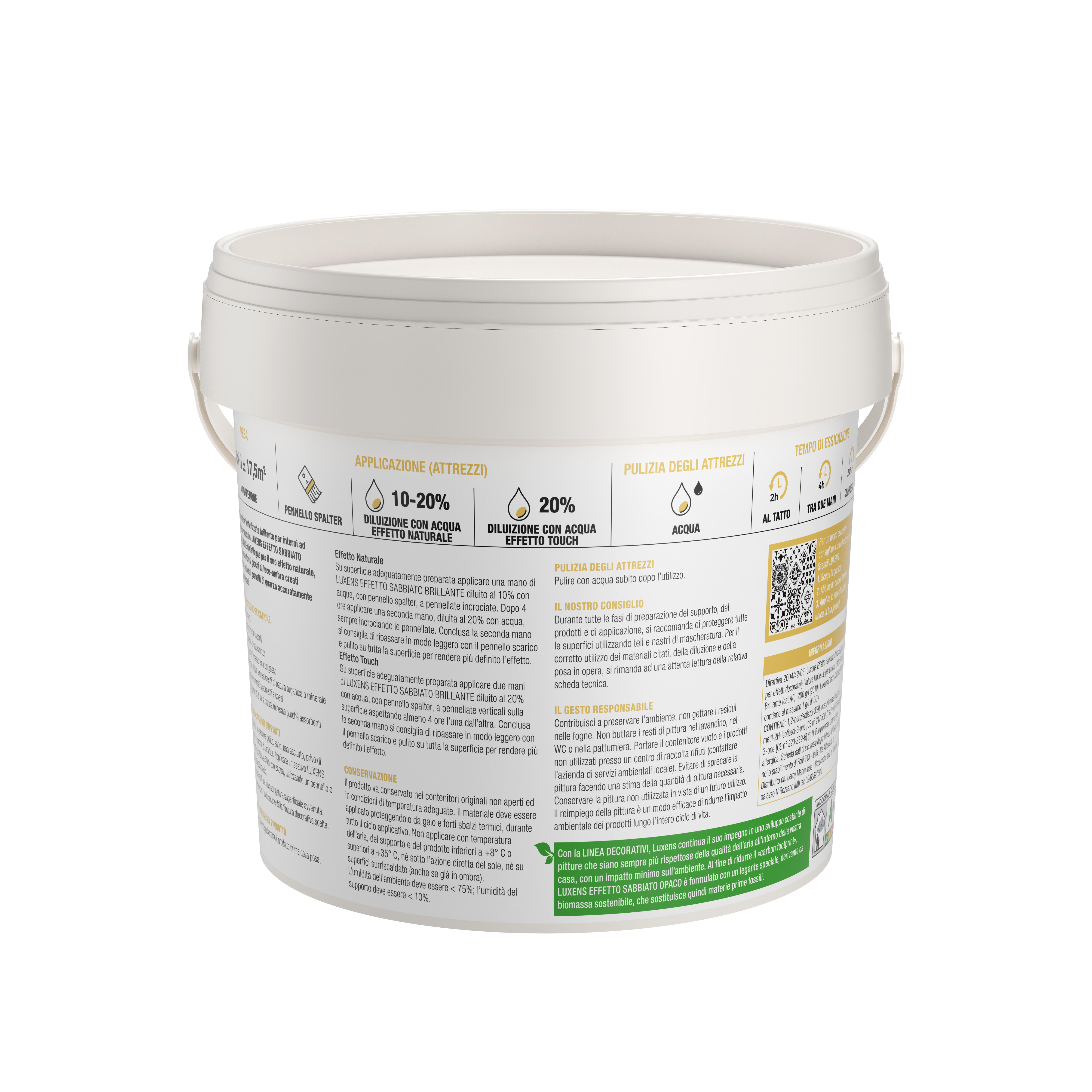 Pittura decorativa LUXENS sabbiato grigio argento alfa 2.5 l - 7