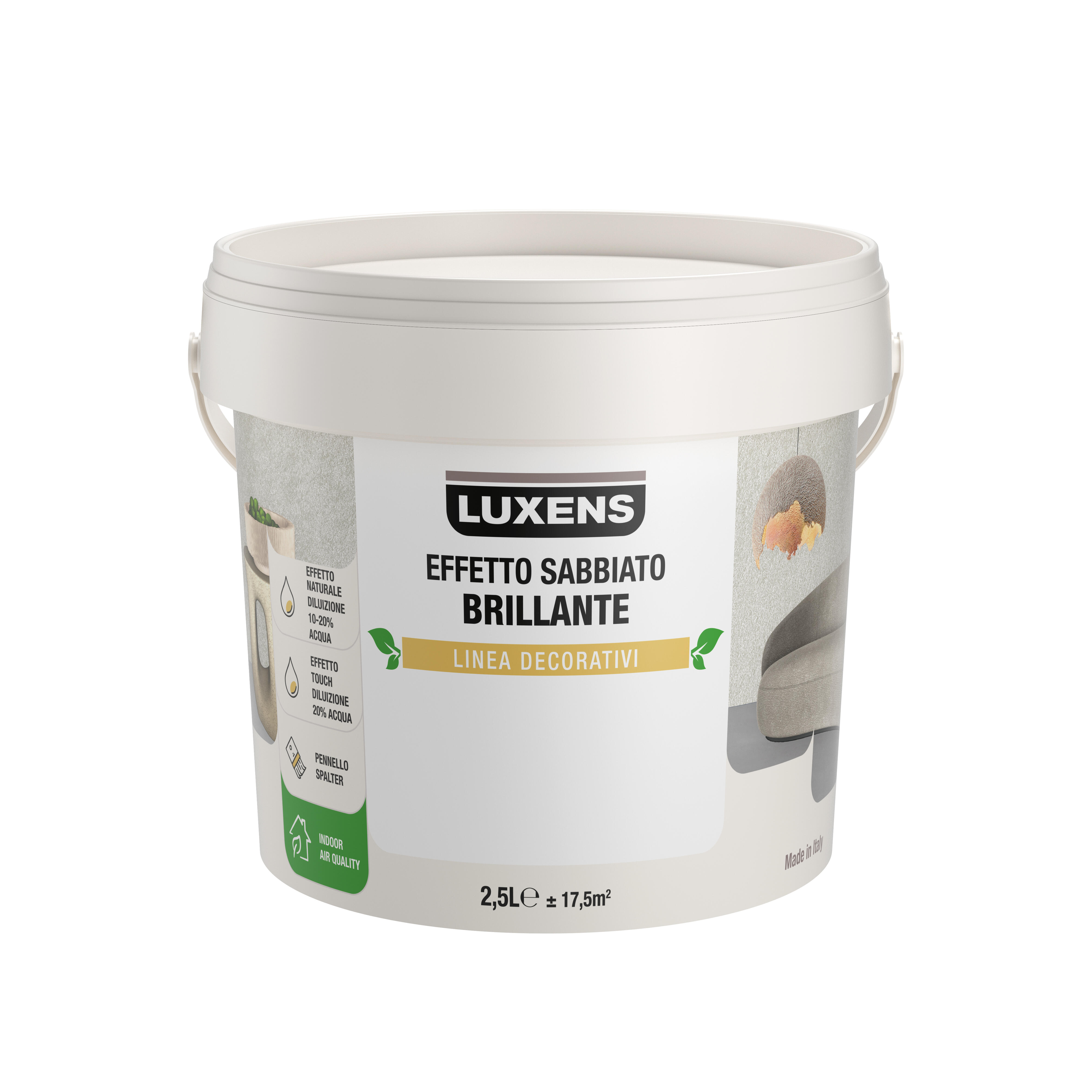 Pittura decorativa LUXENS sabbiato grigio argento alfa 2.5 l - 6