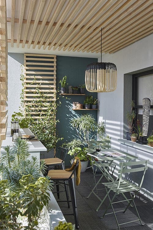 photo de bois sur un balcon pour recevoir industriel