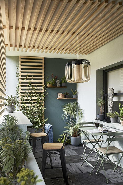 photo d'un balcon pour recevoir industriel ambiance design vegetal
