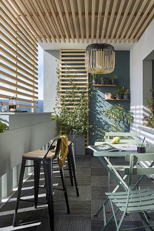 photo d'une pergola sur un balcon pour recevoir industriel