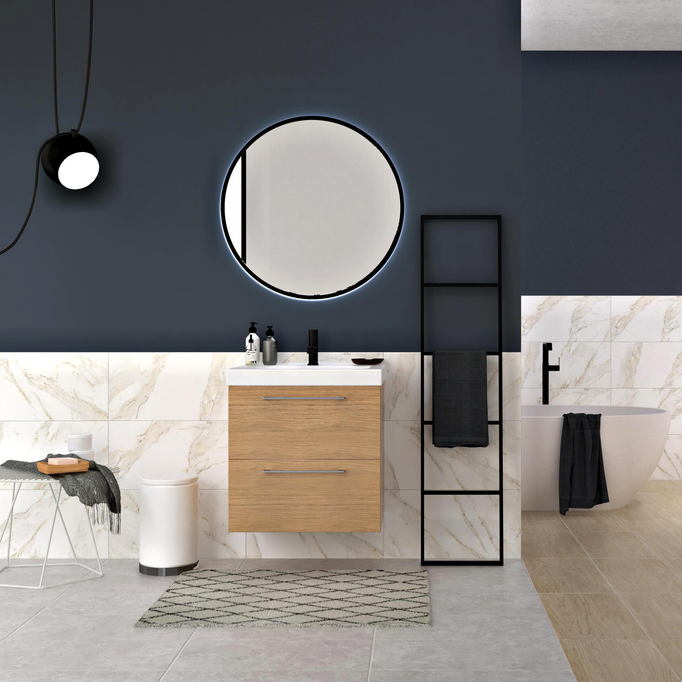 Piastrella da pavimento e rivestimento interno 30 x 60 cm Sp. 7.4 mm rettificato Remix Marble in gres porcellanato smaltato bianco marmorizzato opaco traffico intenso (pei 4/5) R9 1.44 mq - 3