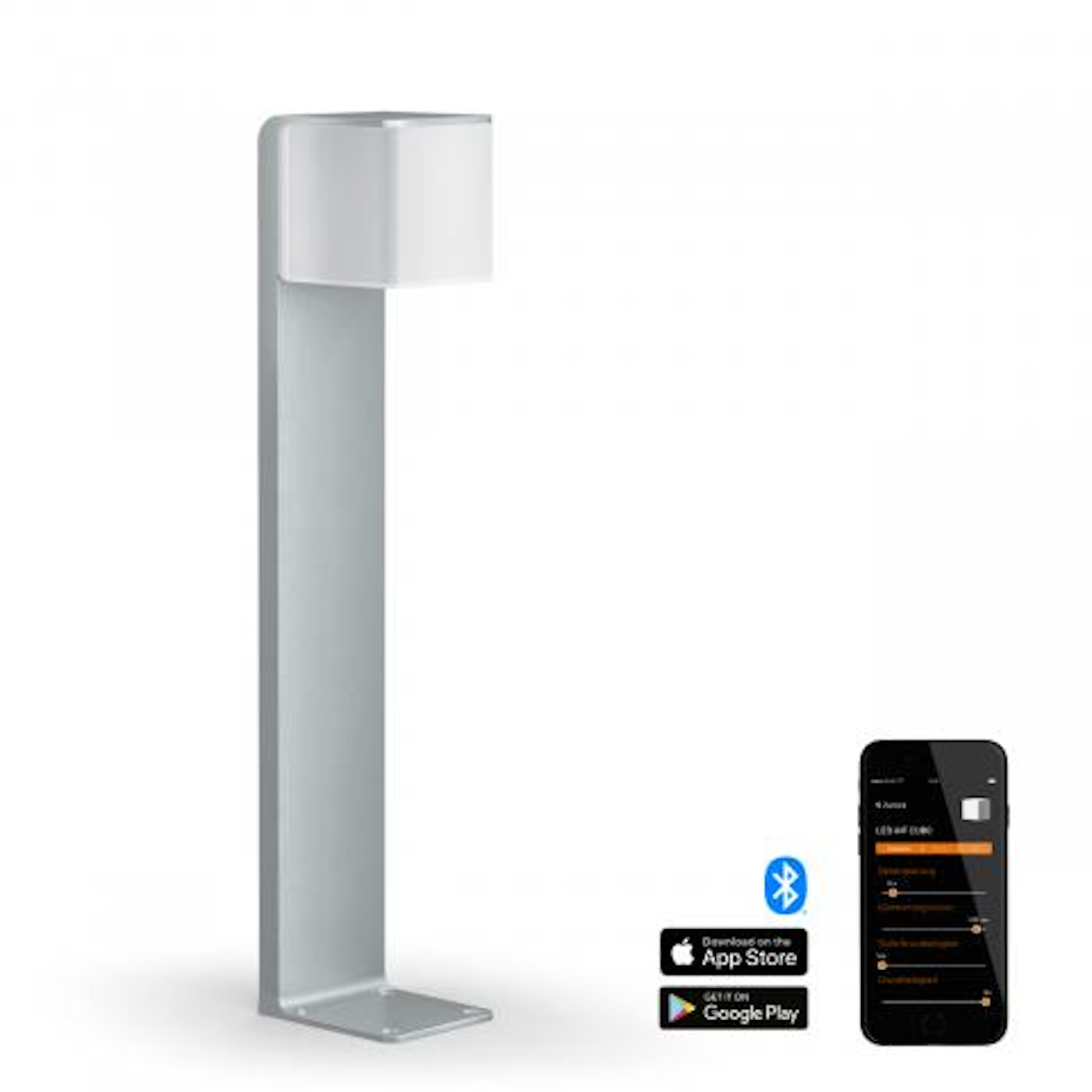 Lampione da giardino LED con sensore di moviemtno, GL80 H 63.3 cm, argento 650 LUMEN, IP44 STEINEL - 7