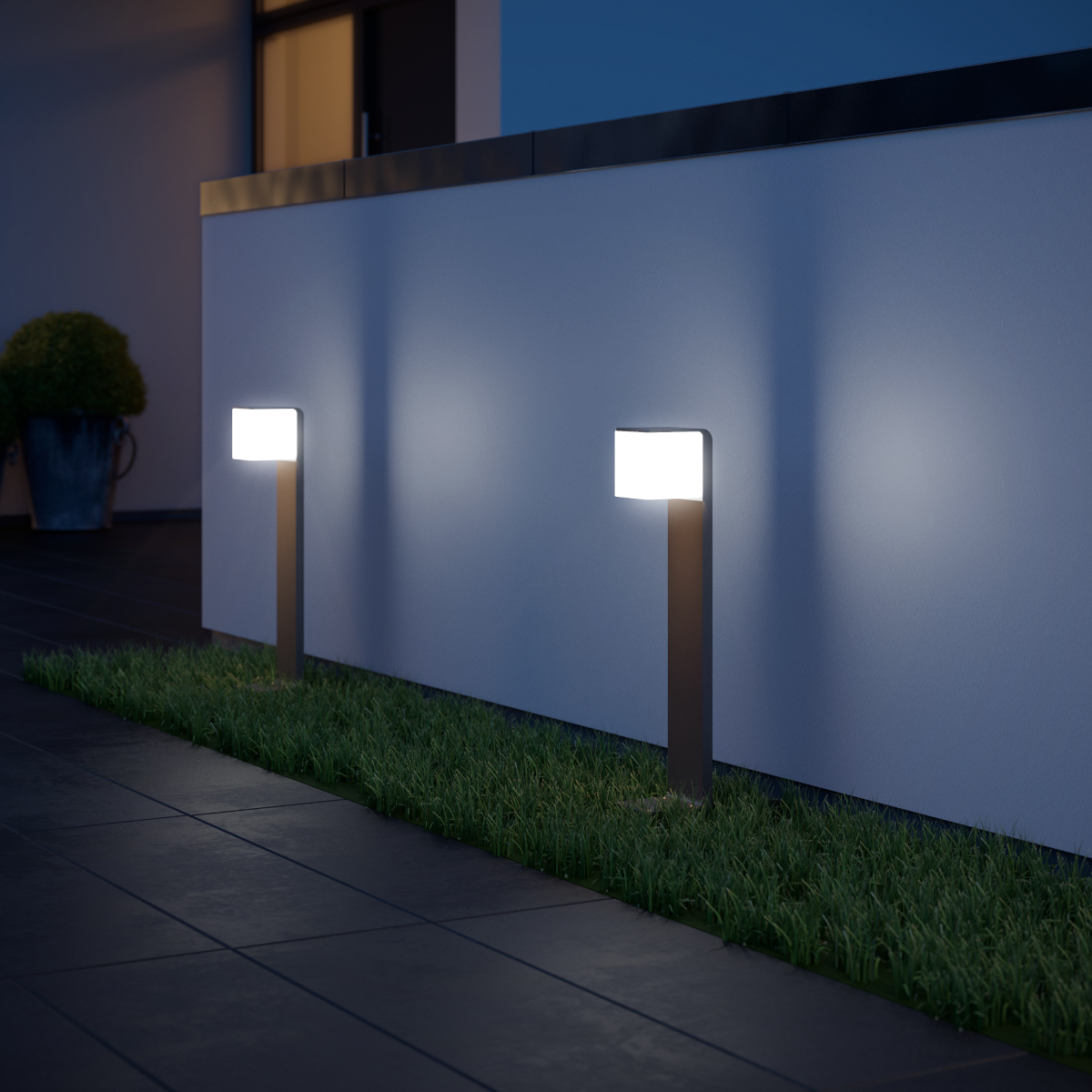 Lampione da giardino LED con sensore di moviemtno, GL80 H 63.3 cm, argento 650 LUMEN, IP44 STEINEL - 2