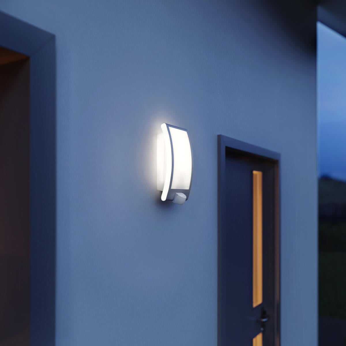 Applique moderno da esterno L 22 S grigio con sensore di movimento IP44 1X E27 STEINEL - 2