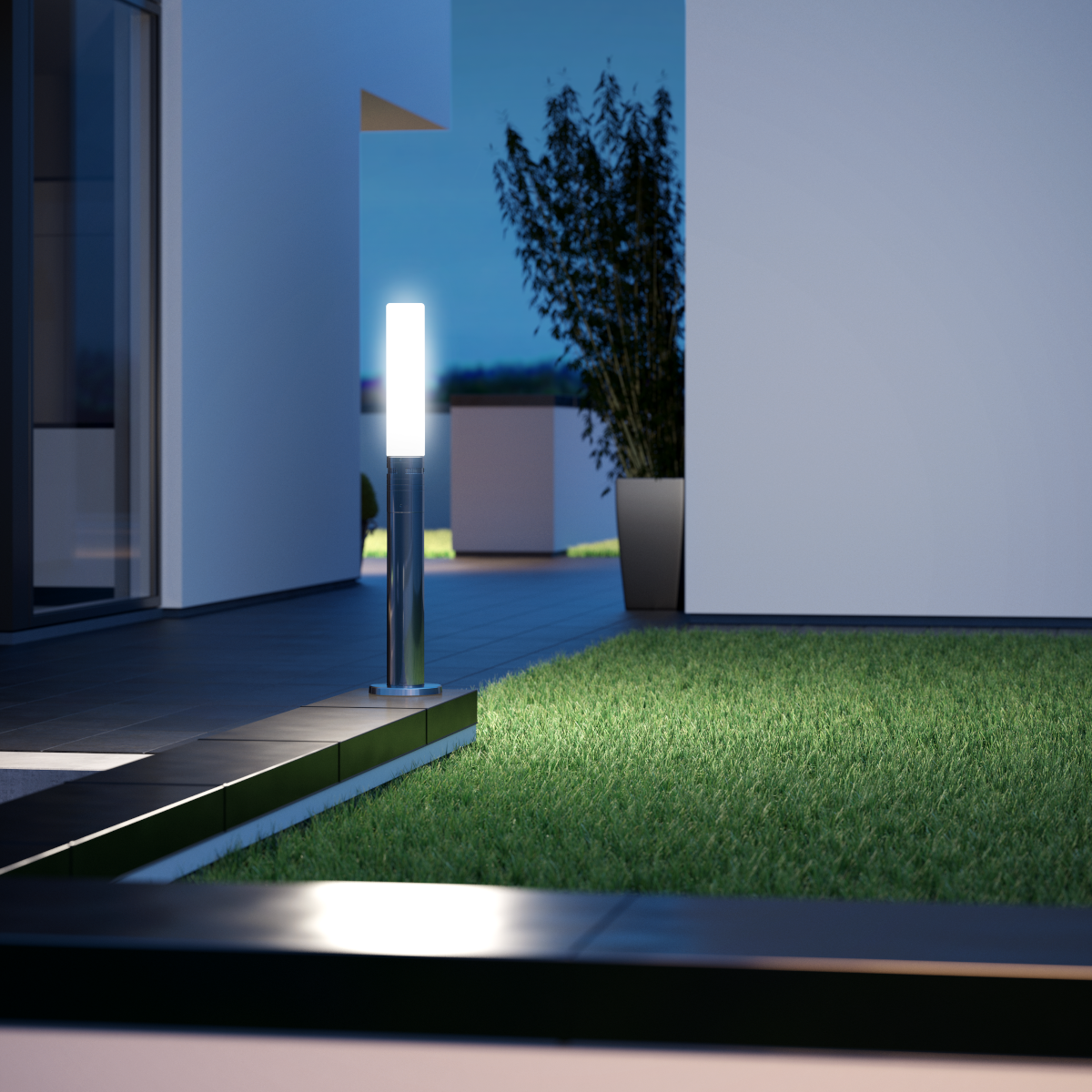 Lampione da giardino con sensore di moviemtno, Gl60 led H 103.8 cm, argento 781 LUMEN, IP44 STEINEL - 4