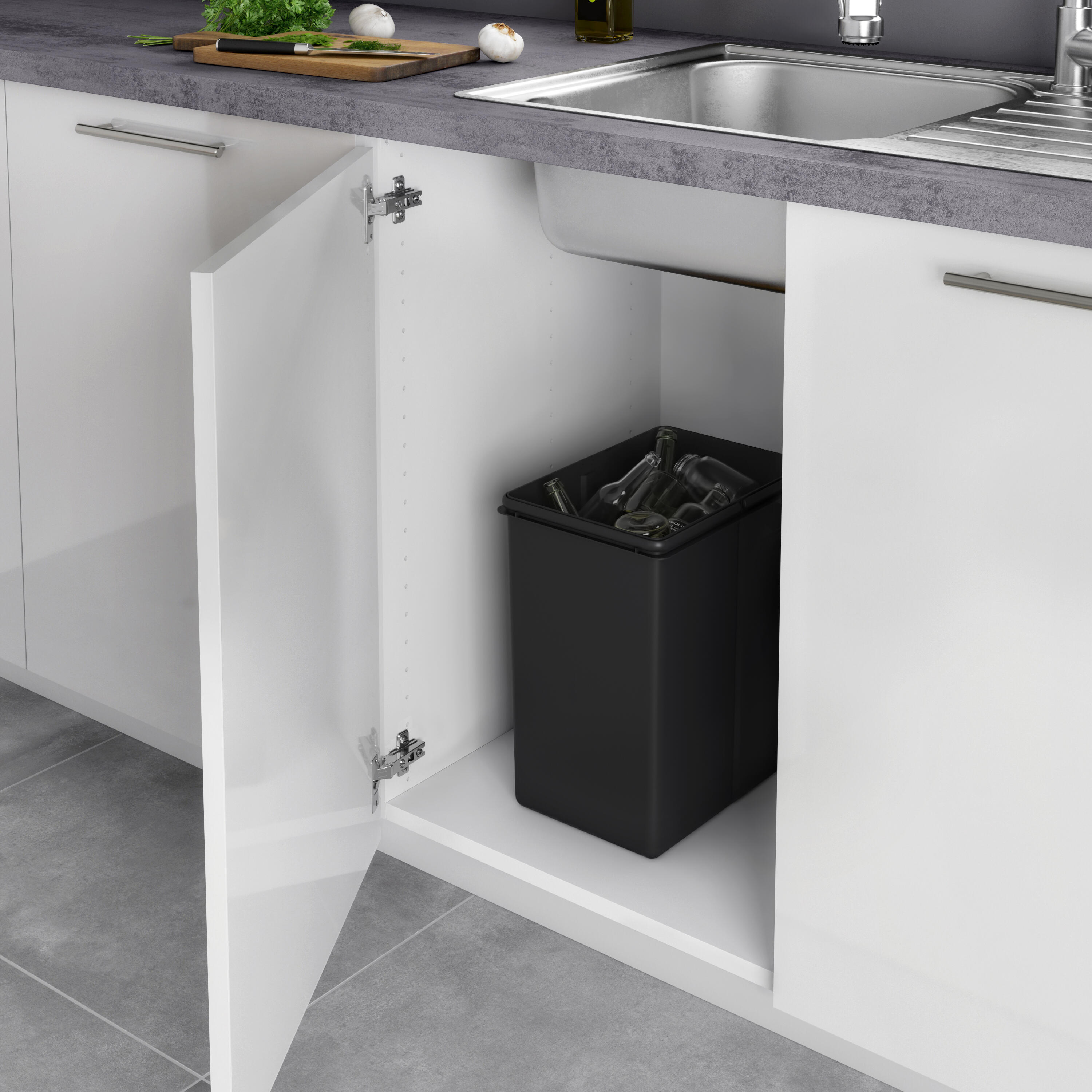 Balde de lixo DELINIA 24L CINZA E PRETO - 7