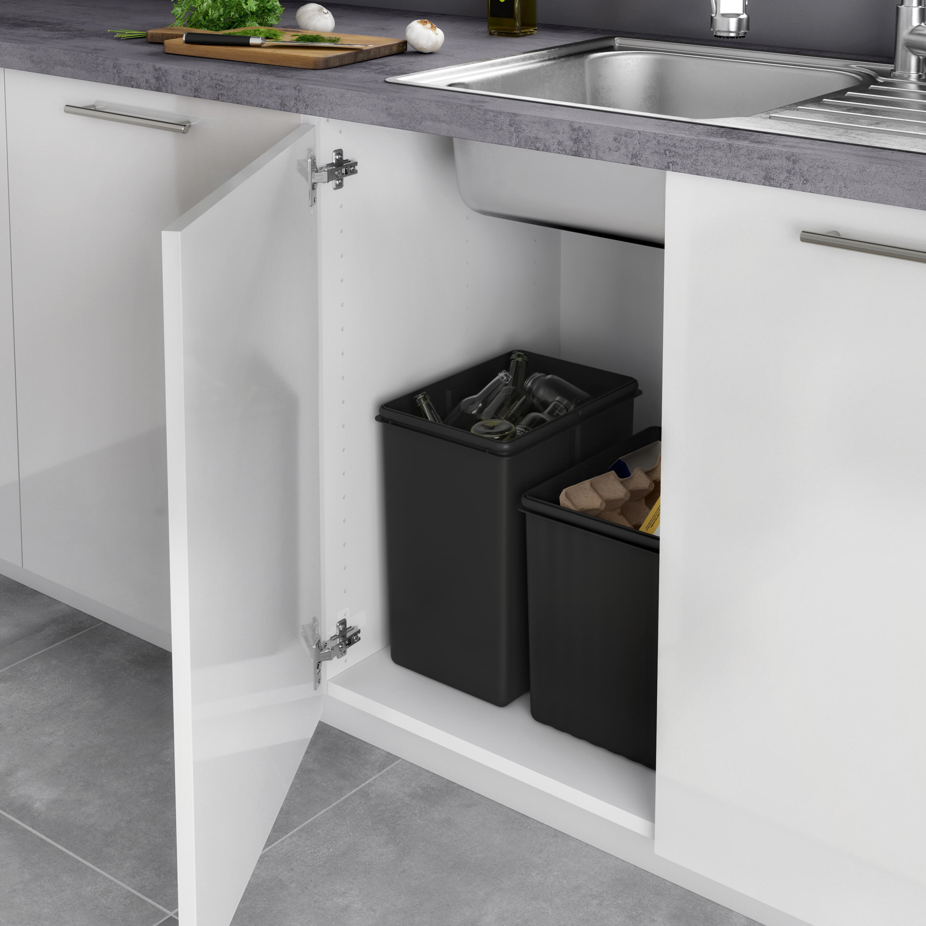 Balde de lixo DELINIA 18L CINZA E PRETO - 6