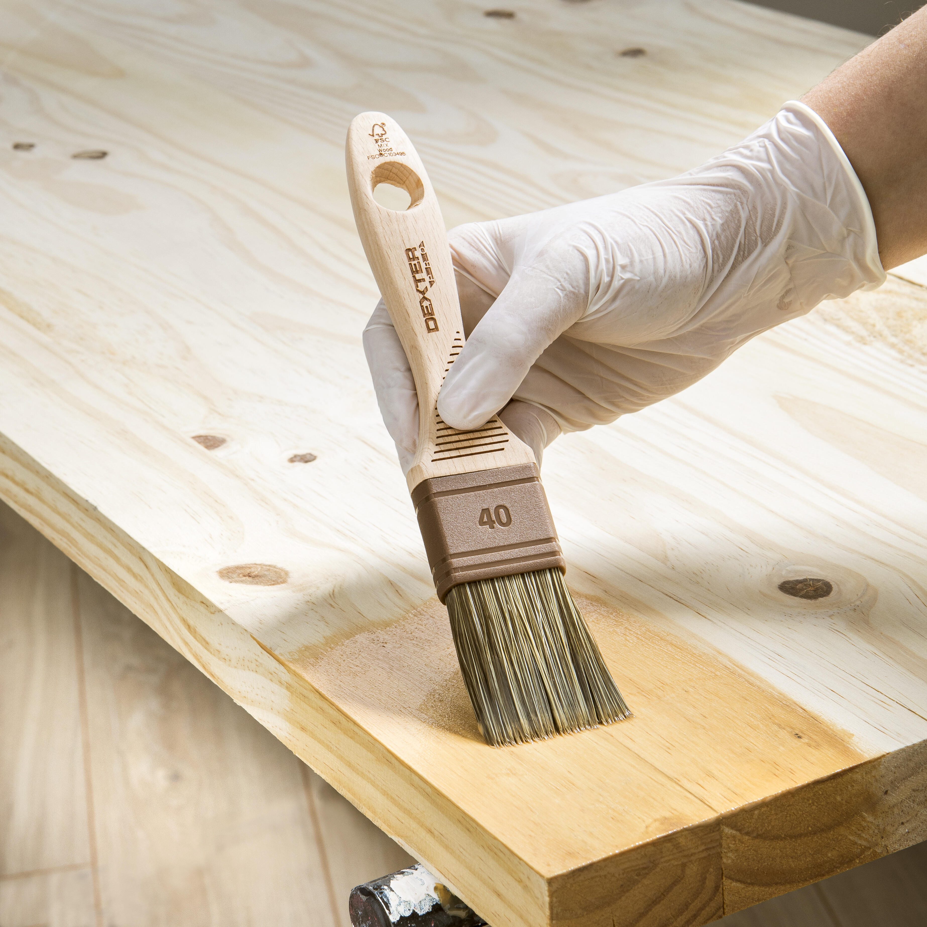 Pennello per legno 100 mm x Sp 58 mm  per olio, vernice, impregnante legno DEXTER PRO - 3