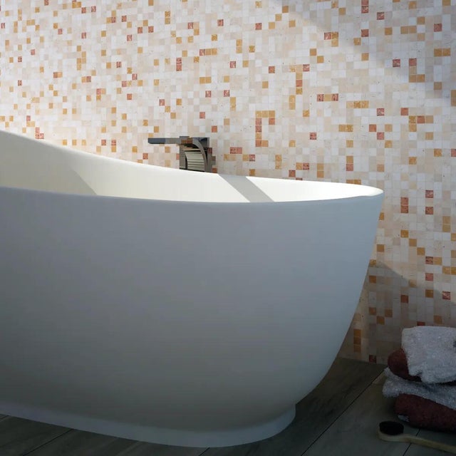 Piastrelle Mosaico Giallo Effetto Bamb&ugrave; Ceramica Lucida - 30x30cm Per Parete Cucina Bagno Doccia