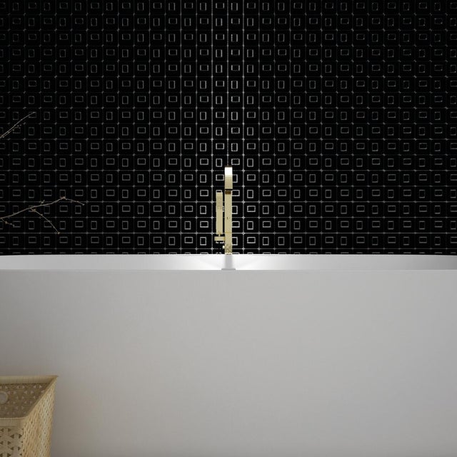 Piastrella Mosaico in ceramica NeroNero nero lucido L 36 x L 36cm x Sp. 15 mm