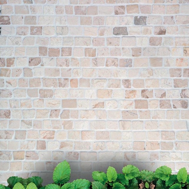 Piastrella Mosaico in ceramica Brick Crema beige opaco L 30 x L 30cm x Sp. 10 mm