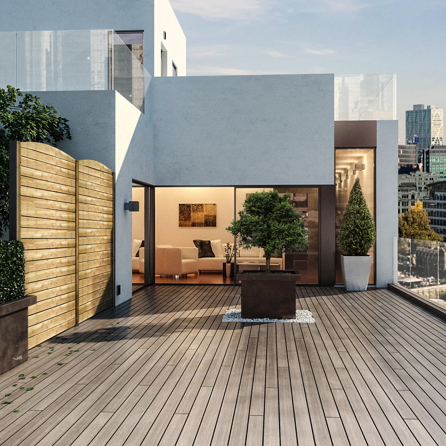 Pannello componibile FOREST marrone in legno H 200 x L 413.8 cm, 2 pezzi - 2