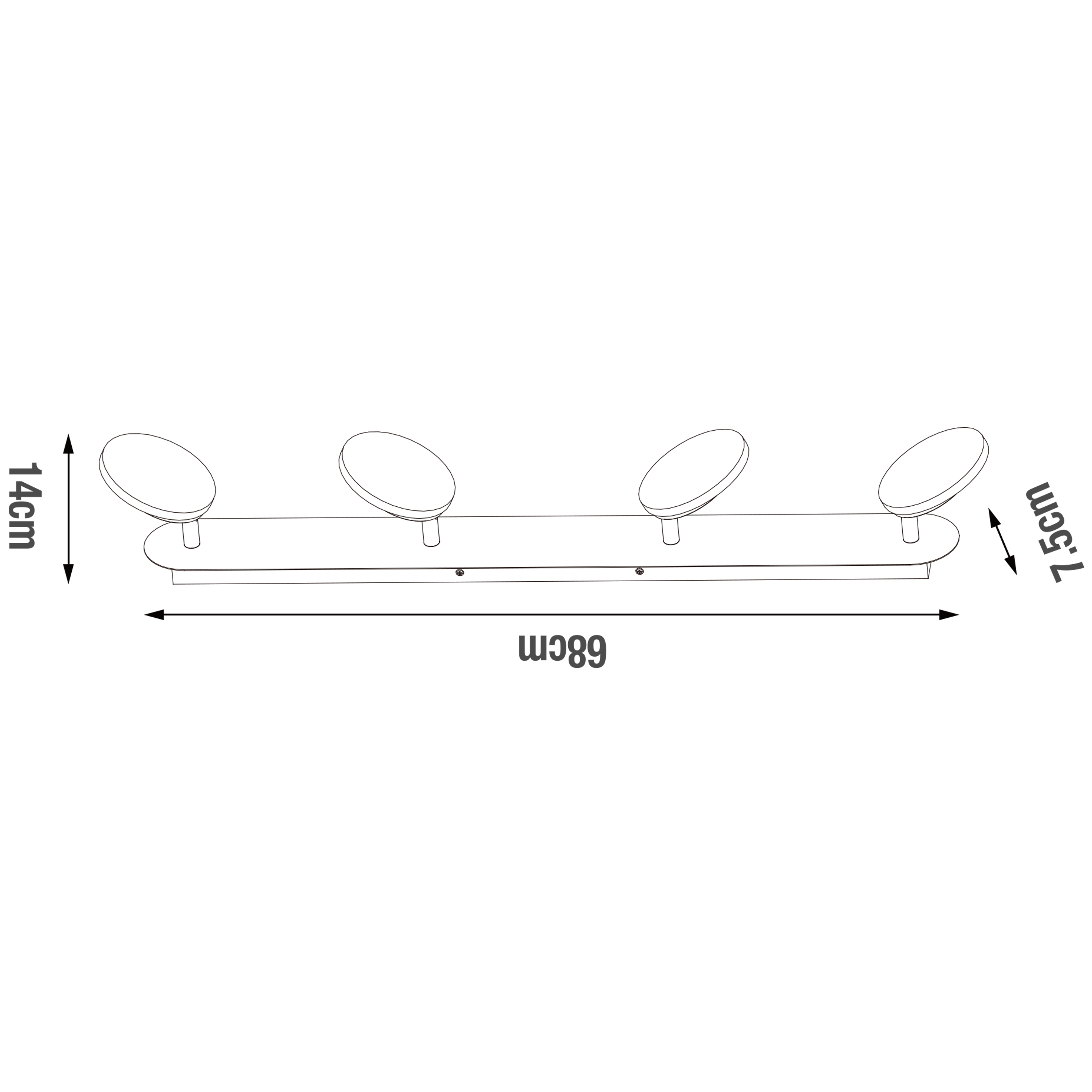 Rampe 4 spots LED moderne, acier noir, INSPIRE Loob - 2